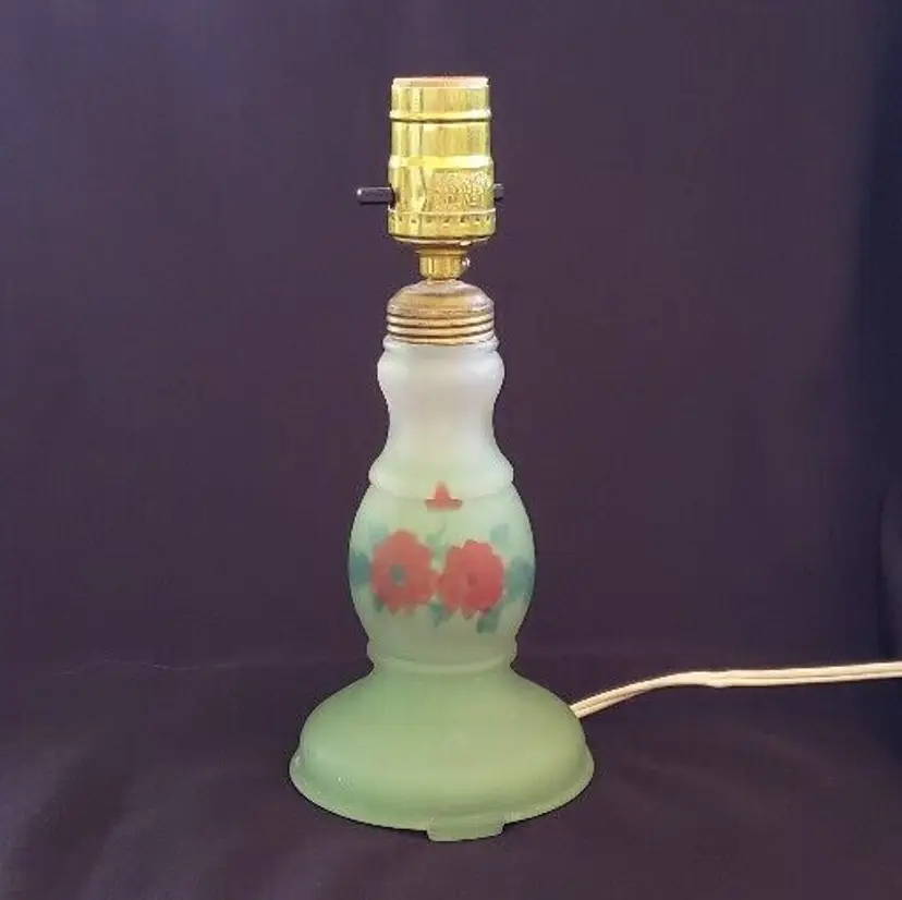 Reverse Painted Glass Lamp Unbranded No Shade No Lightbulb Vintage