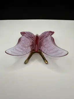 Fenton Cranberry Pink Butterfly With Stand
(See Photos For Small Call-out)