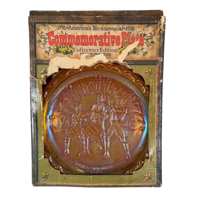 *Pick Of The Week* 1976 Bicentennial Carnival Glass Plate – Spirit of ’76 |