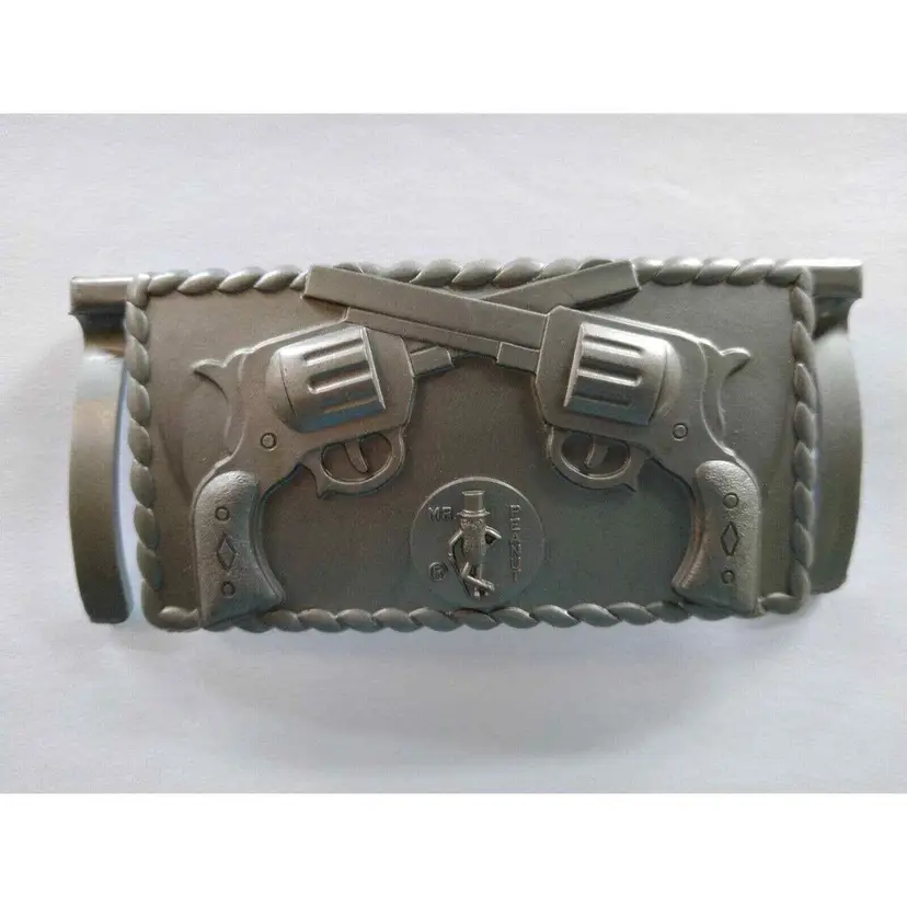 Mr Peanut Hard Plastic Belt Buckle Cowboy Embossed Western Planters Peanuts 1960