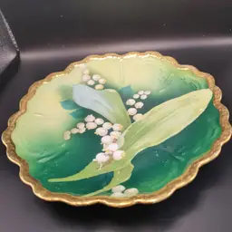 Lily of the Valley Hand Painted O. E.&G. Austria Decorative Plate 7.5 in Round