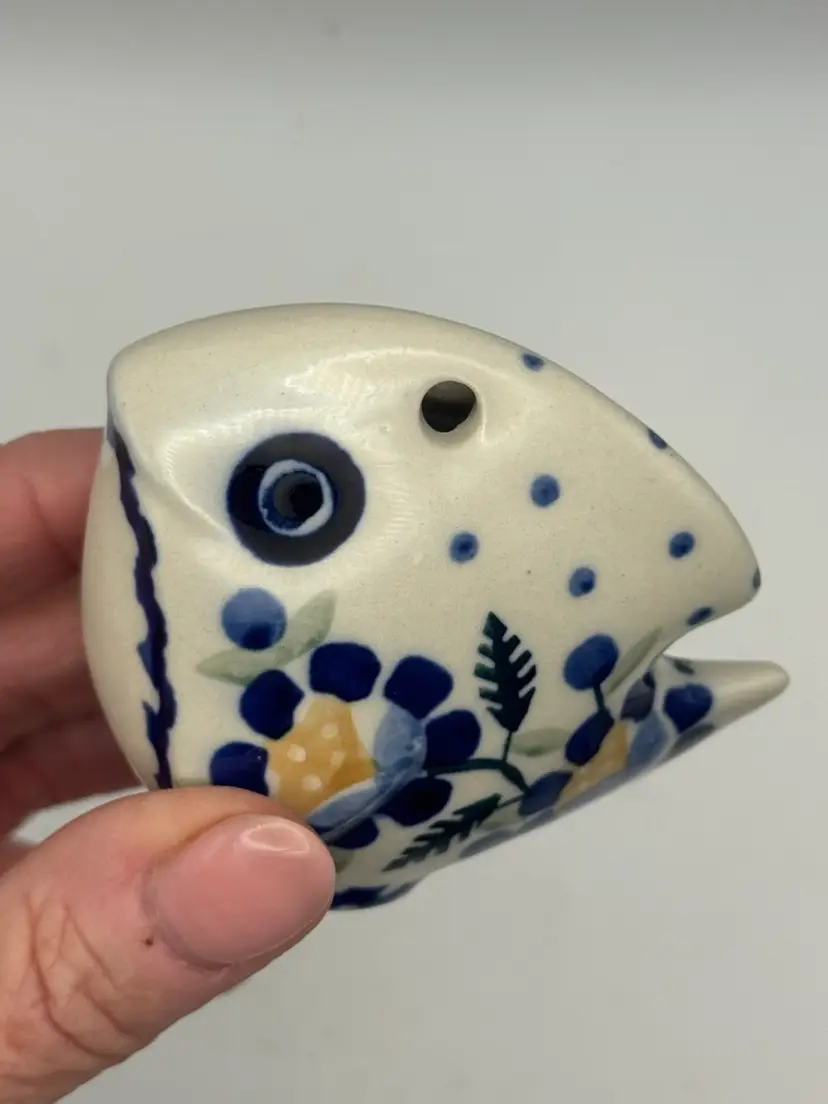 Polish Pottery Fish Figurine 3”