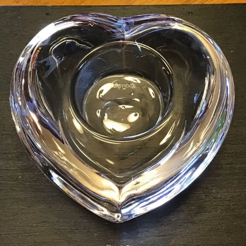 Orrefors Crystal Glass Heart Tealight Tea Light Candle Holder