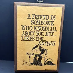 Vintage Friend Sign Featuring Skunk 1974