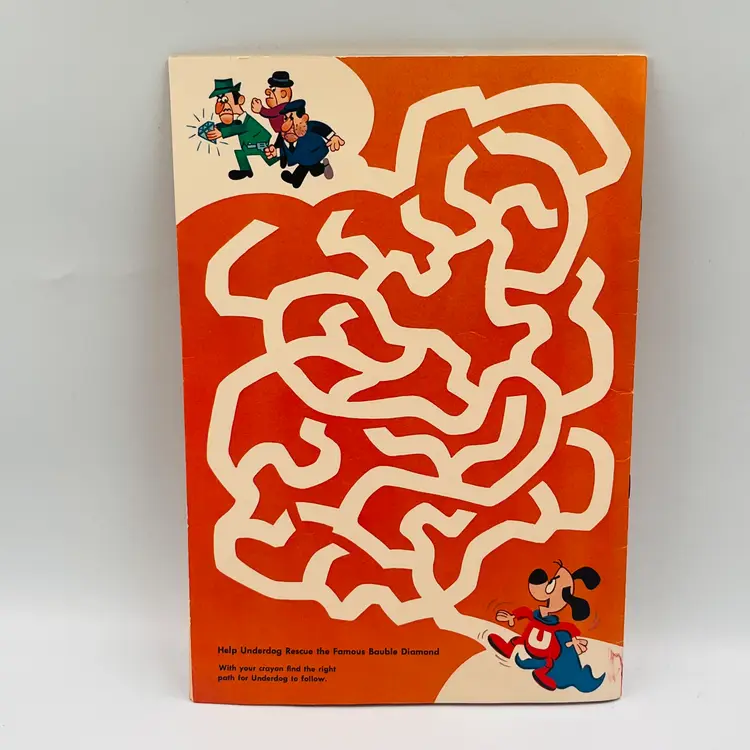 Vintage 1963 Underdog Stickr Fun Book  Whitman Push Out Stickers - Cartoon Collectible