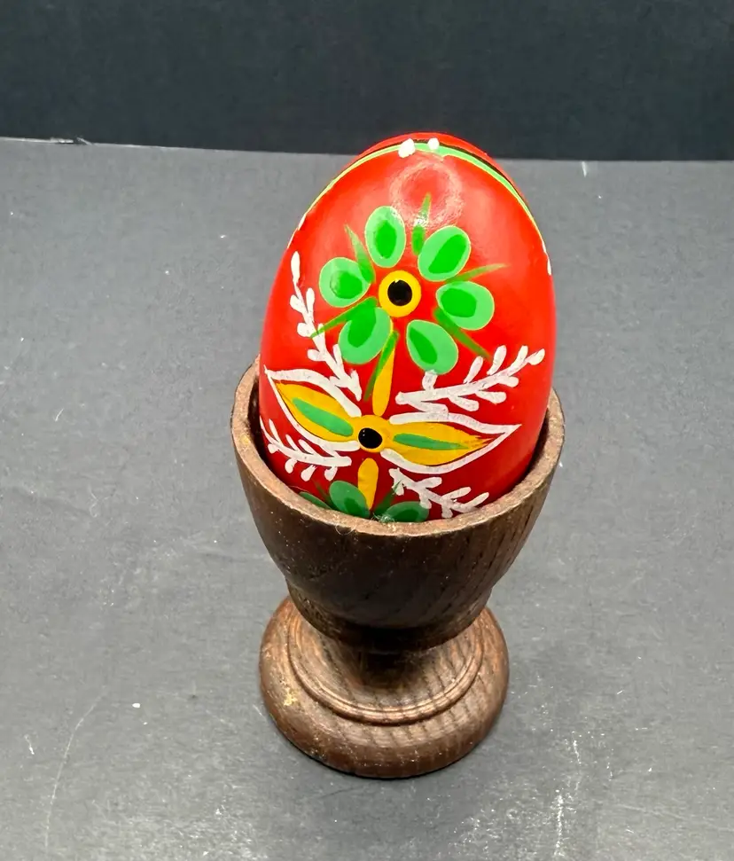 Egg In Wooden Cup