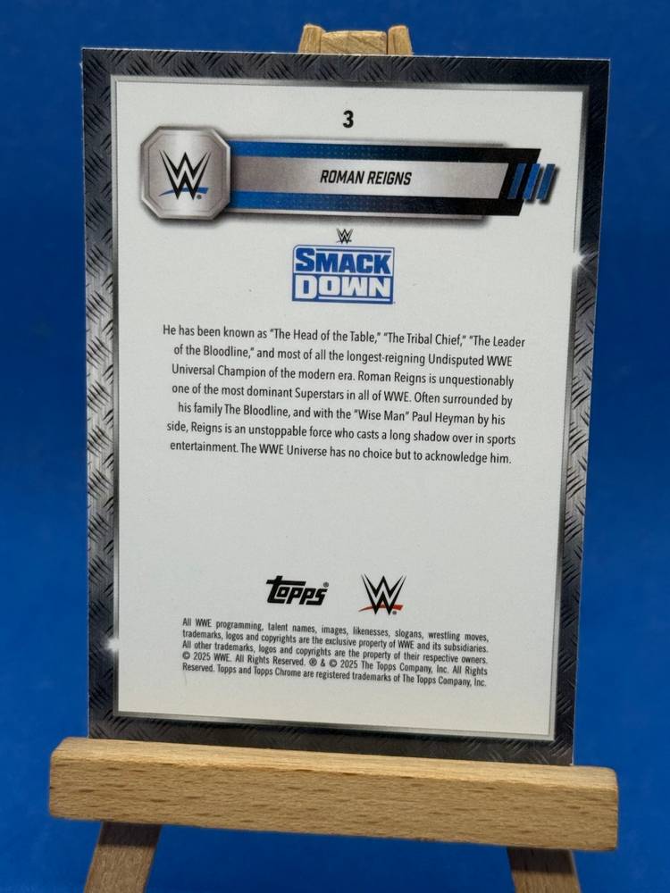 2025 WWE Topps Chrome Roman Reigns #3 Prism Refractor
