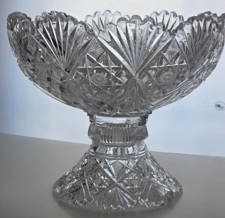Signed Hawkes eggnog glass bowl