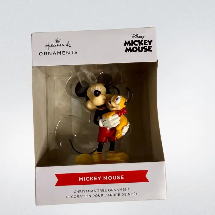 Hallmark Disney Mickey Mouse Pluto Puppy Christmas Ornament With Box