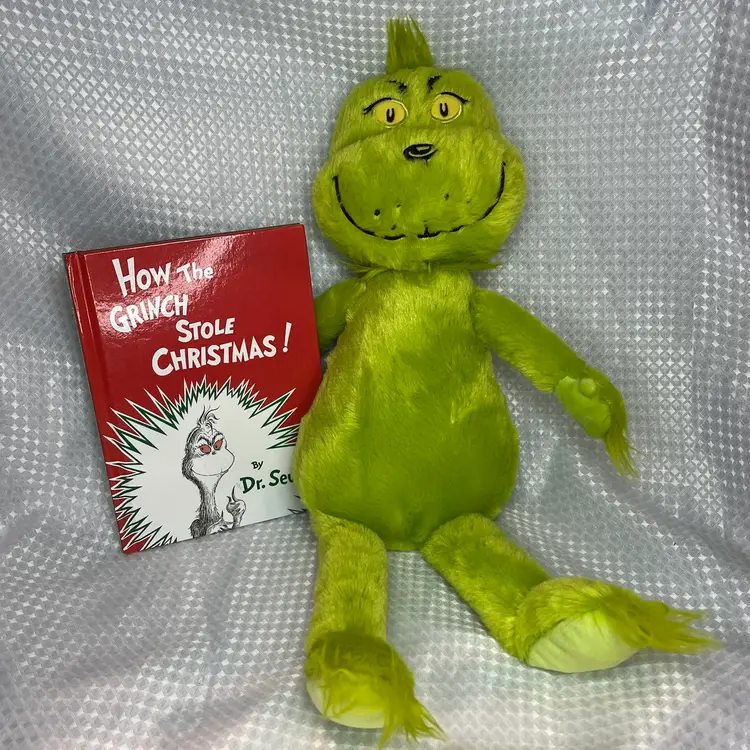 Grinch Plush w/ How The Grinch Stole Christmas Book