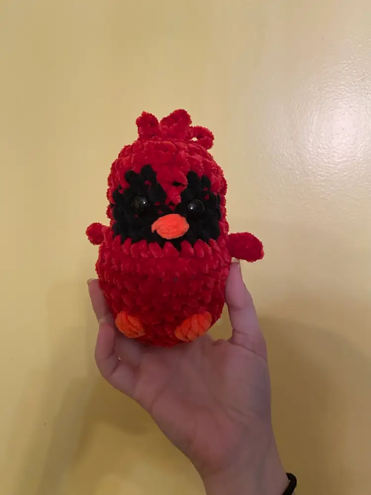 Crocheted Cardinal Approximately 6 1/2 X 6