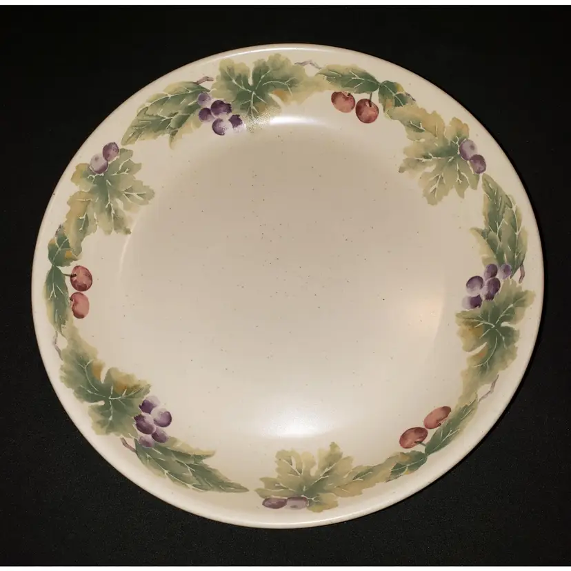 Vintage Pfaltzgraff Stoneware Pie Plate Jamberry Grapes Cherries Fruit