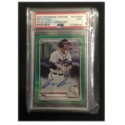 2020 Bowman Chrome Bryce Ball Green Refractor 63/99 PSA 9 Braves