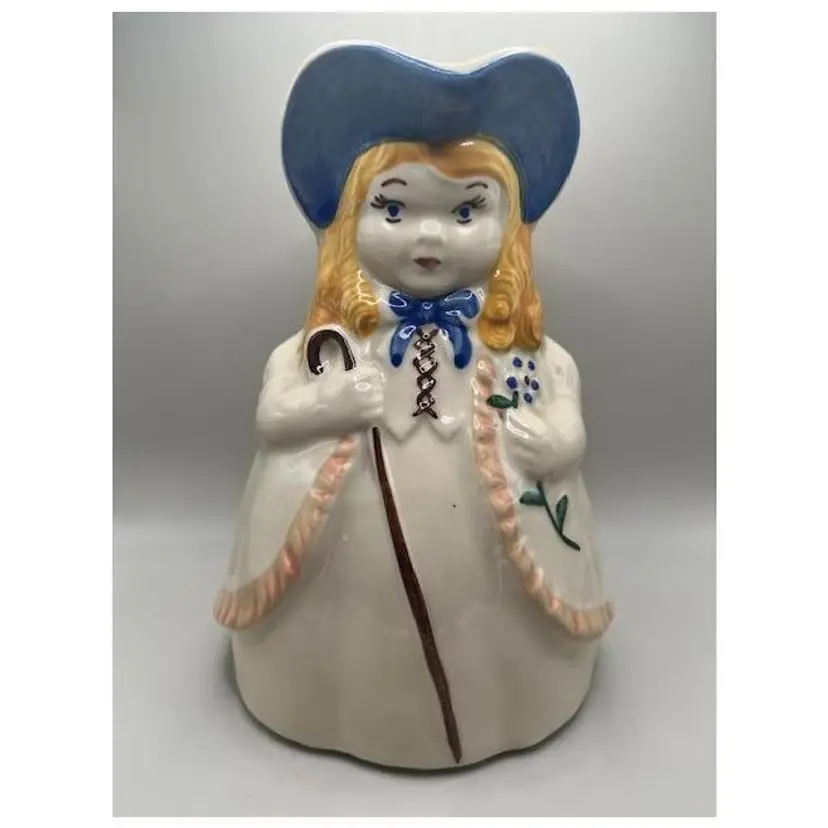 Vintage Shawnee Little Bo Peep Ceramic Pitcher ~ Hand-Painted ~ 8.25 inches tall