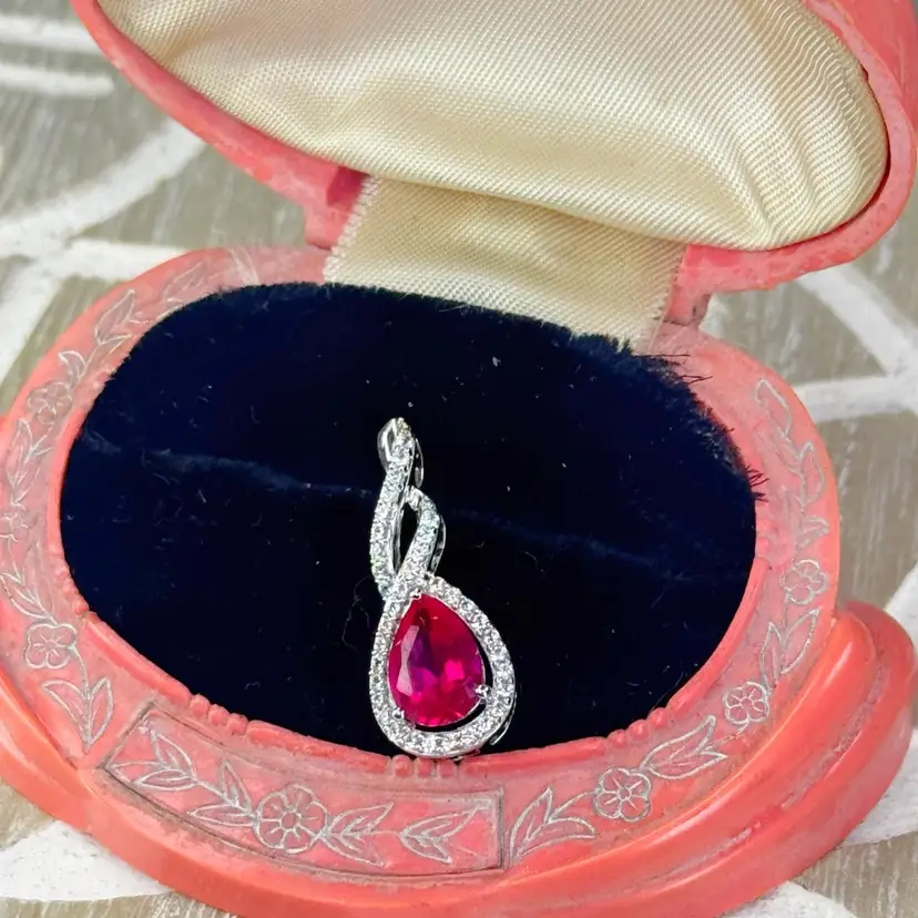 Sterling Silver Ruby Pendant