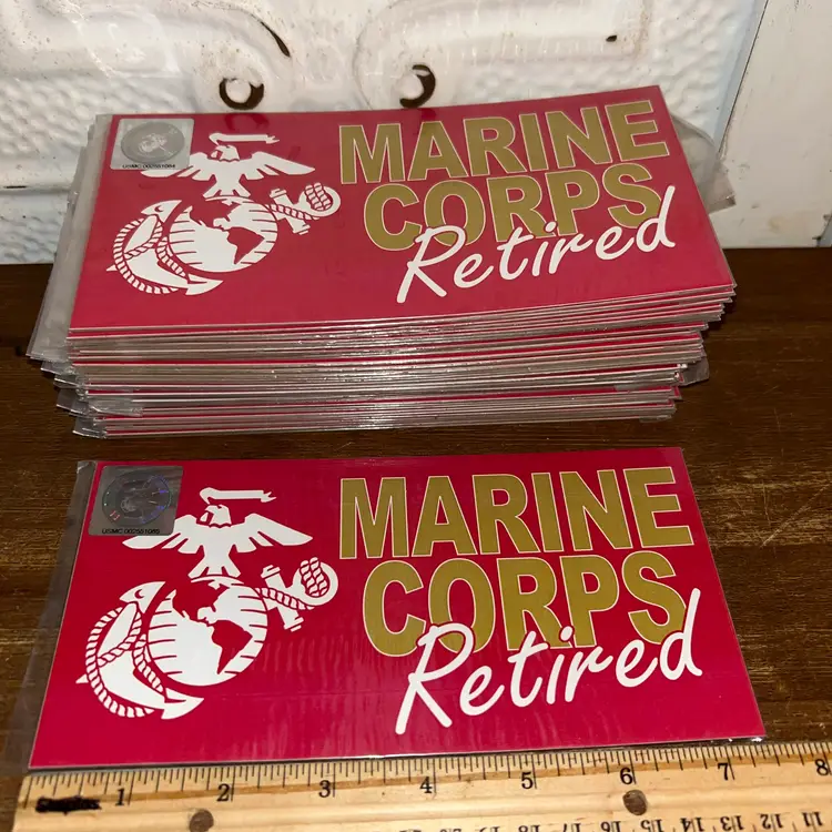 Lot Of 40 Marine Corps Retired Bumper Stickers