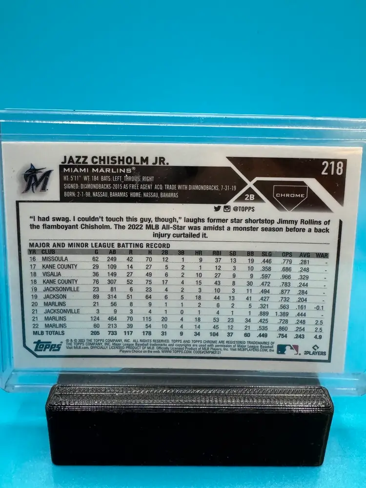 Jazz Chisholm Topps Chrome Prism Refractor Miami Marlins