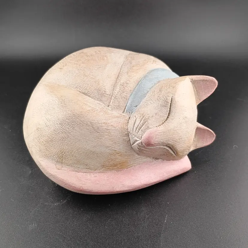Carved wooden cat