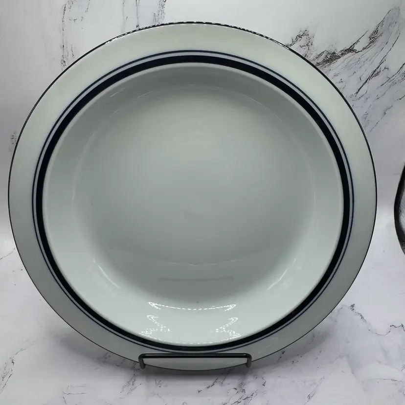 Dansk Bistro Rim Soup Bowl Christianshavn Blue - White Blue Band Portugal