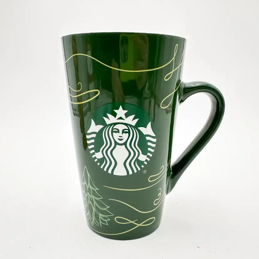 Starbucks 2020 Christmas Mug Green Tree Ribbon Mermaid 16 oz B25