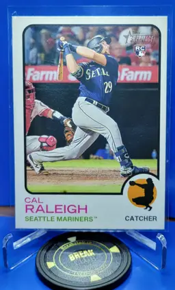Cal Raleigh 2022 Topps Heritage Rookie Card RC #367 Seattle Mariners