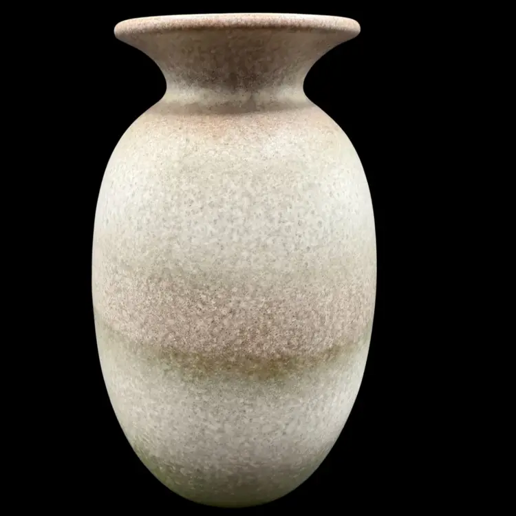 Vintage Scheurich Keramik Vase From West Germany Gradient Speckled Green Brown Glaze 6”