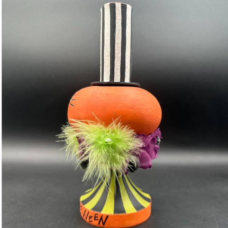 Department 56 “Trix Or Treats” Pumpkin head Jack-o-Lantern Halloween Decor 10.5”T 6”W