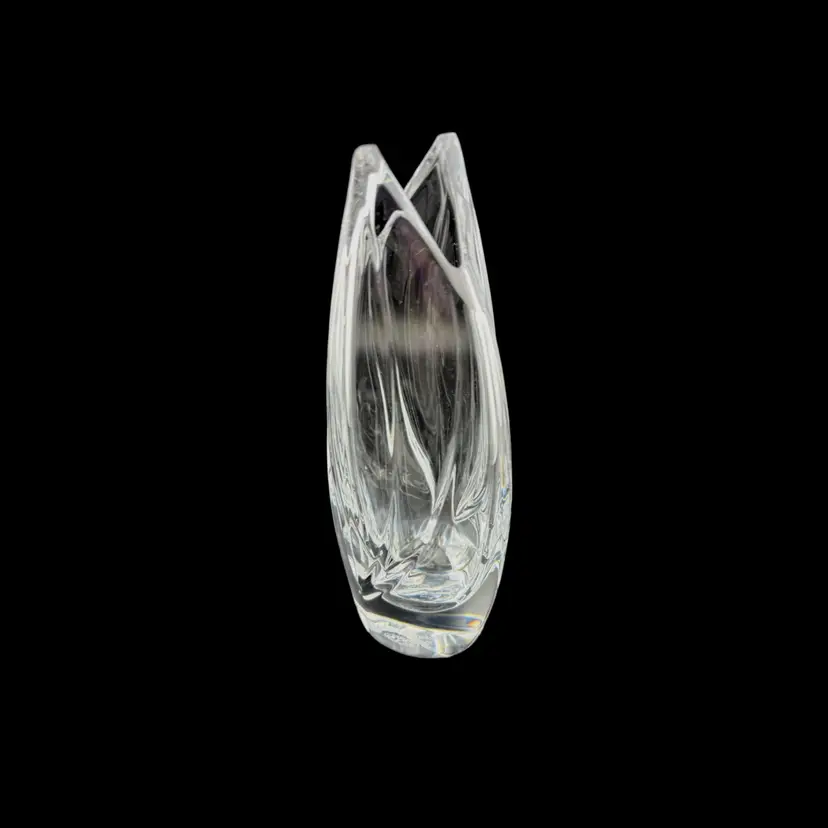 Vintage Small Bacarrat Crystal Vase Signed R Rigot 7” Tall x 3.5” Wide x 2.75” Deep