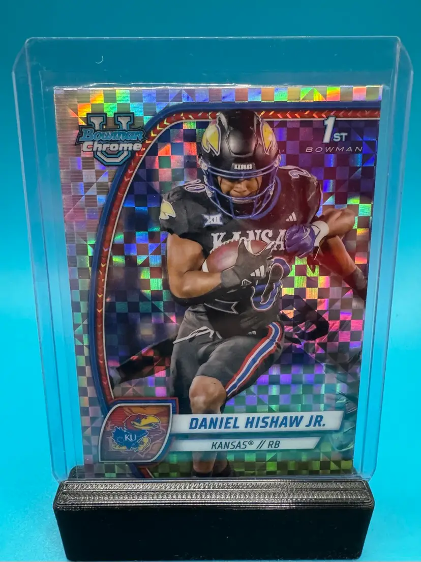 Daniel Hishaw Jr. 1st Bowman Chrome U X-Fractor Kansas Jayhawks