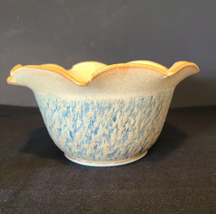 Signed J Hadamik Studio Pottery Ikebana Flower Frog Vase