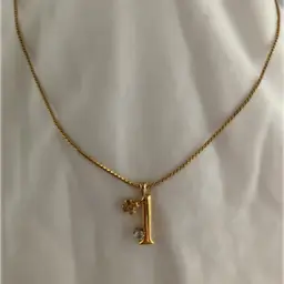 D’Orlan #1 Gold Pendant Necklace with Crystal Accent 22k Triple Plate