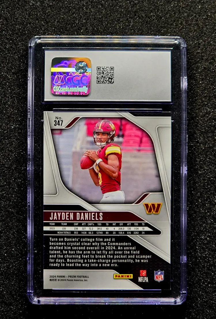 2024 PANINI PRIZM #347 JAYDEN DANIELS ROOKIE RC CGC 10