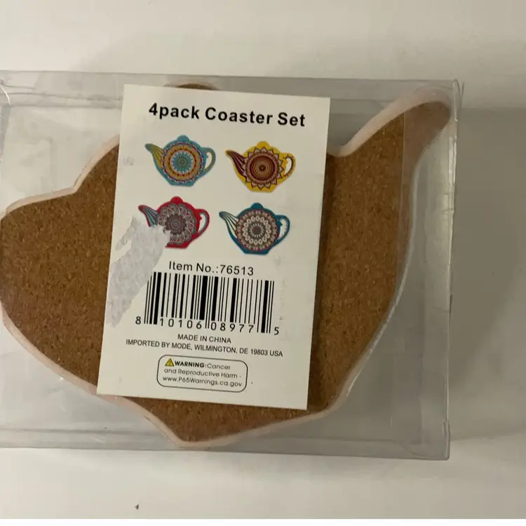 4 Teapot Shaped Coasters