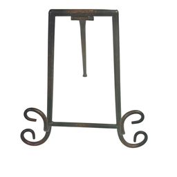 Metal Antiqued Brass Look Picture Stand 12”