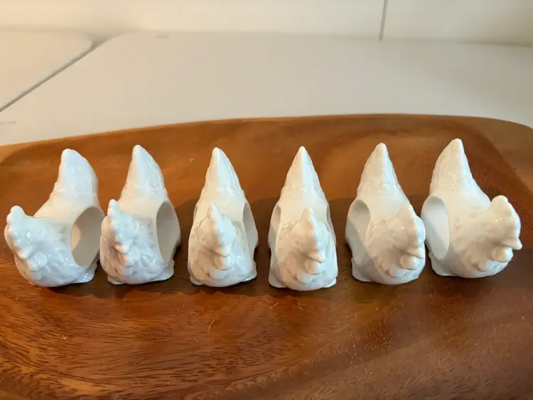 Set Of Six Chicken Napkin Holders