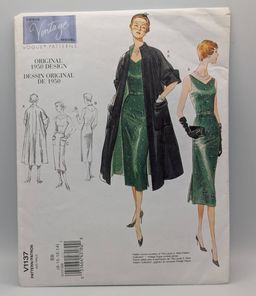 New Vogue Pattern V1137 Original 1950 Design Misses Coat and Dress Size 8-14