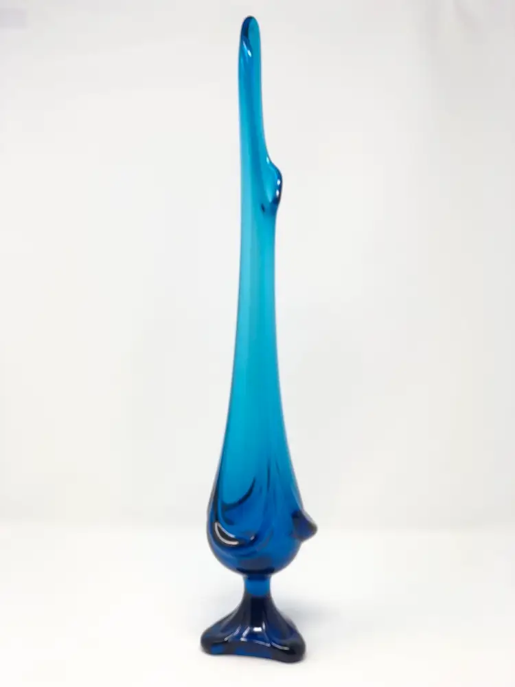 Viking Blue Drapery 20” 3-Toed Pedestal Swung Vase