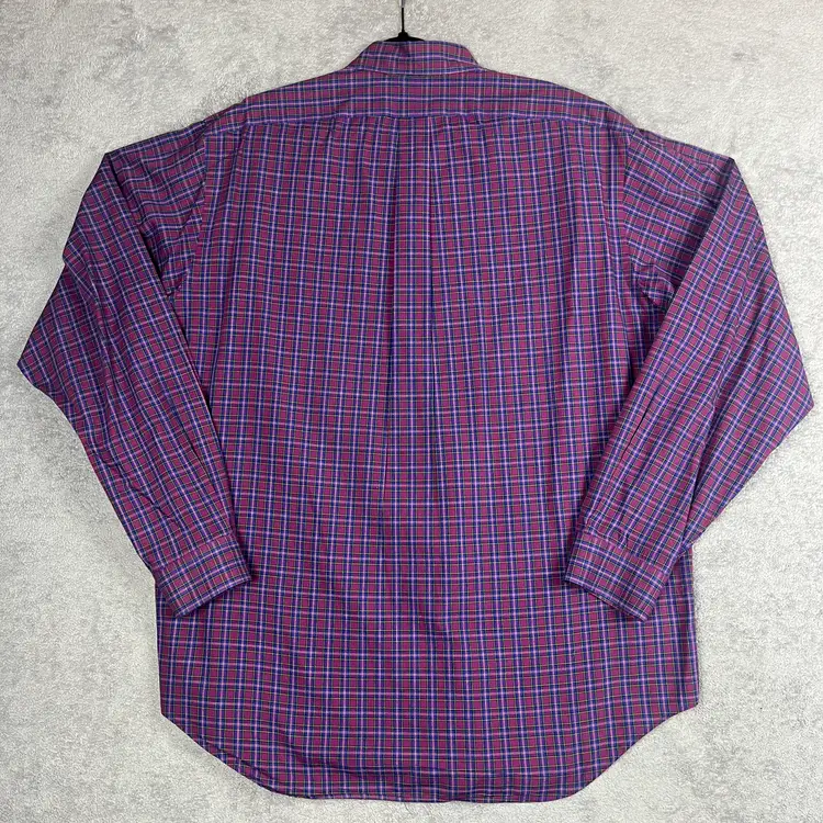 Ralph Lauren Shirt Men’s 17 36/37 Yarmouth Plaid Button-Down 100% Cotton