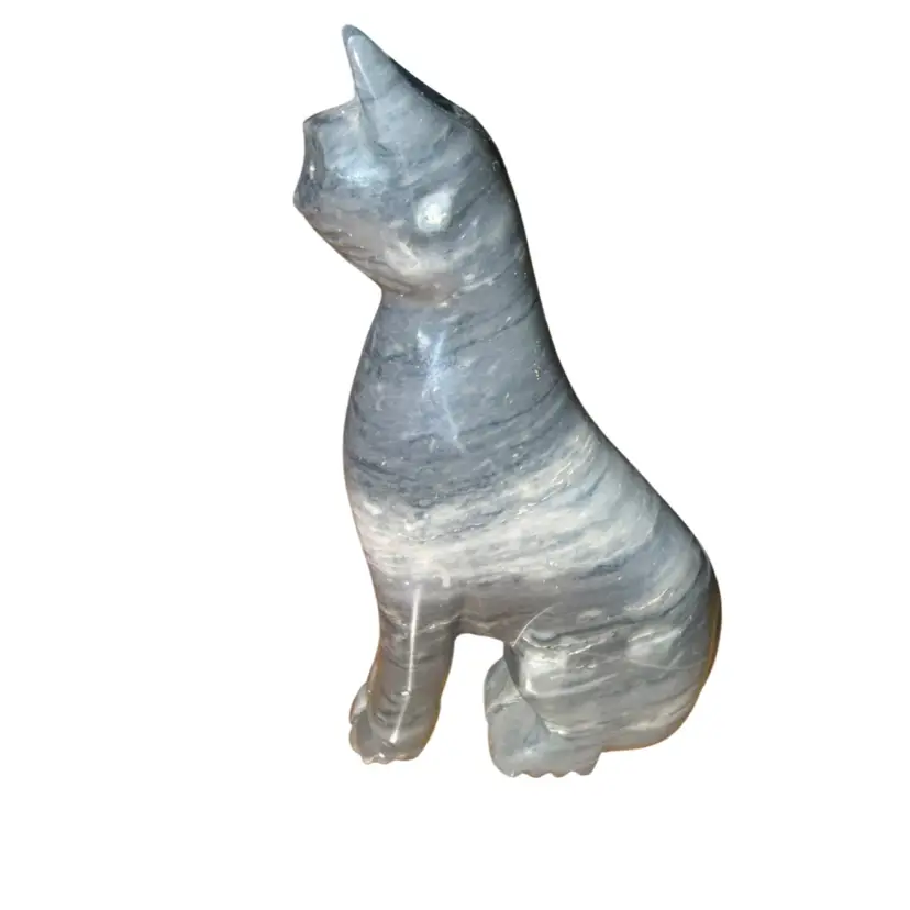 Carved Marble Cat figure