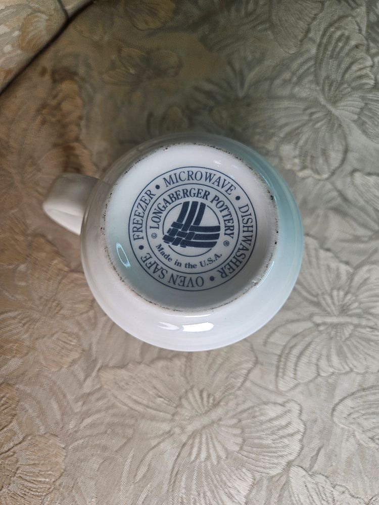 Longaberger Pottery Woven Traditions Classic Blue mug.
