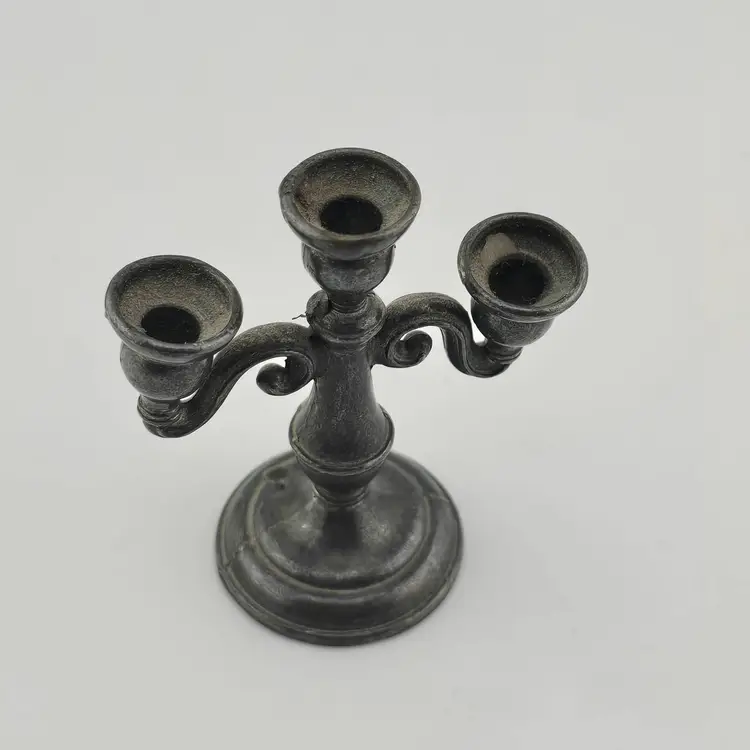 Miniature Pewter Candelabra