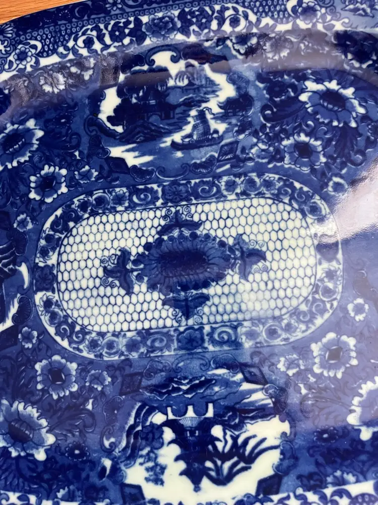 Victoria Ware Blue flow ironstone