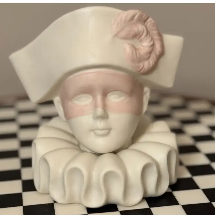 Vintage 5.5” Harlequin/ Pierrot Vase