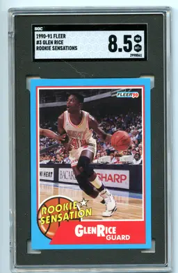 1990-91 Fleer Glen Rice Rookie Sensations   SGC 8.5