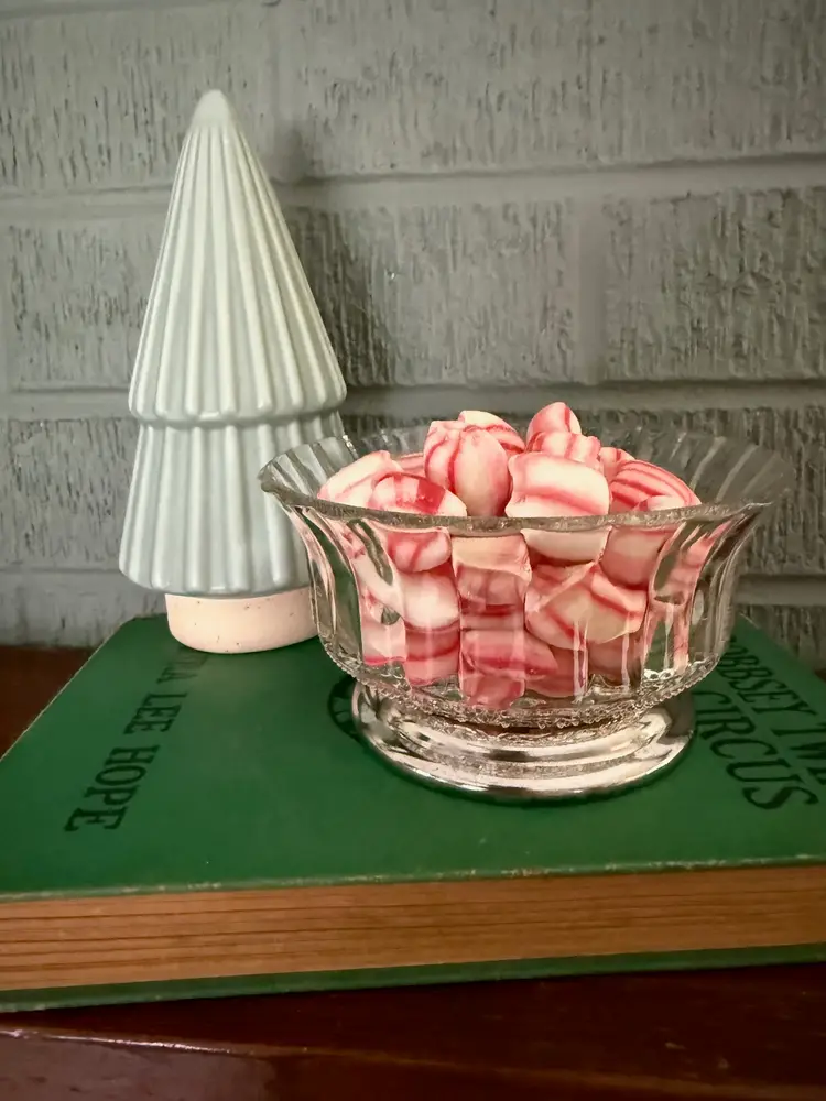 Vintage Pressed Glass Candy / Nut Dish with Silver-Plated Base – 4.5” Wide, 2.5” Tall – Mid-Century Decorative Bowl – Free Shipping