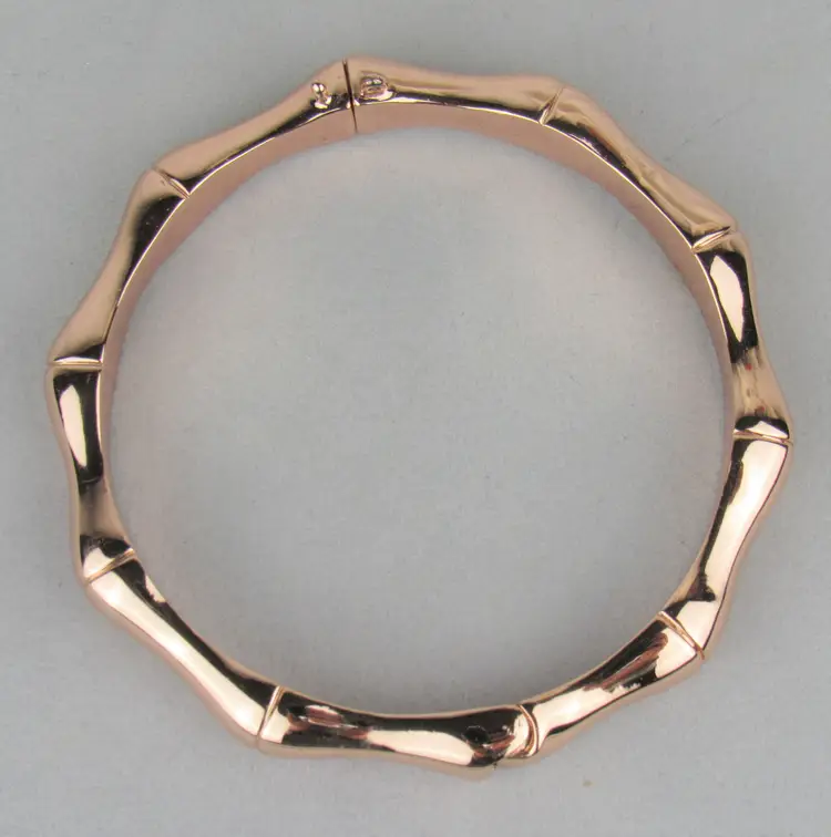 Rustic Cuff Rose Gold Tone Bamboo Magnetic Close (missing safety latch)
