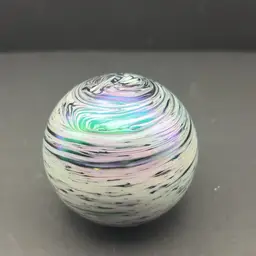 Handblown Art Glass Iridescent Paperweight.