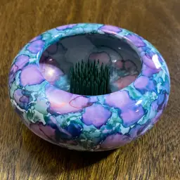 Maine Porcelain Flower Frog Watercolor Style