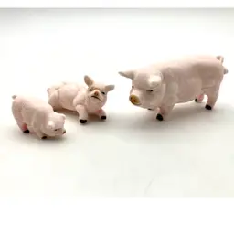 17 - Three Vintage Miniature Bone China Pigs Made In Japan