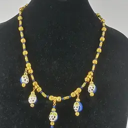 Porcelain Owl Beaded Necklace